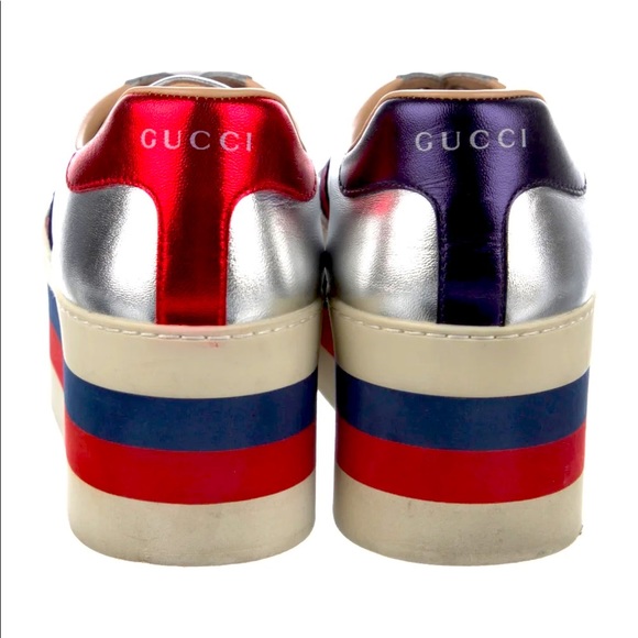 Gucci Shoes - Gucci Web Accent Platform Leather Sneakers High tops 3 Inch Platforms 🔥